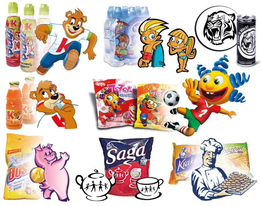 character design postaci na opakowania